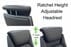 Black Top Grain Leather Desk Chair with Flip Up Arms & Height Adjustable Headrest