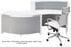 White Curved Wave Glass Top ADA Reception Desk