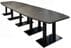 14' x 4' Boat Shape Conference Table with Black Steel Bases