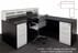 Emerge Glass Top L-Shaped Reception Desk w/Drawers & LED Light - 66