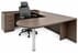 Modern Walnut Peninsula U-Shaped Workstation