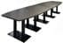 16' x 4' Boat Shape Conference Table with Black Steel Bases