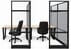 7-Foot Clear Glass Office Panels w/ Black Frame - 24