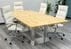  8' x 4' Modular Solid Wood Conference Table w/ Steel Dual Column Bases - See Add-On Sections Below