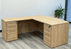 Beaumont Bow Front L-Shaped Desk w/6 Drawers - 71