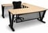 Beaumont Steel V-Leg Bow Front U-Shaped Desk