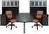Charcoal 2-Person Shared Workstation w/Hutches