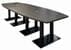 11' x 4' Boat Shape Conference Table with Black Steel Bases