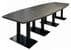 12' x 4' Boat Shape Conference Table with Black Steel Bases