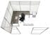 9' x 9' x 7'H White Laminate Modular Office with Clear Glass Front - Add-On Cubicle