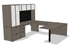 Elite Custom U-Shaped Peninsula Workstation with Cabinets - Left Bridge