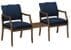 Franklin 2 Arm Chairs w/Center Table in Standard Fabric or Vinyl