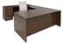 Modern Walnut Laminate Straight Front U-Workstation