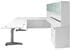 Pneumatic Lift Height Adjustable Executive U-Desk w/Hutch in White