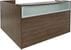Rectangular Modern Walnut L-Shaped Reception Desk w/Frosted Glass Panel