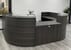 U-Shaped Curved Glass Top Reception Desk