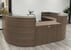 U-Shaped Curved Glass Top Reception Desk