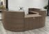 U-Shaped Curved Glass Top Reception Desk