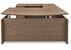 Urban Walnut Conference U-Shaped Workstation, Height Adjustable L-Surface & 3 Drawers - 71