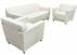 3-Piece Ivory Leather Reception Sofa Set