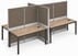 4-Person Premium Series Open Ended Cubicle with Desert Oak Desks - 12' x 6'