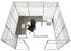 9' x 9' x 7'H White Laminate Modular Office with Clear Glass Front - Starter Cubicle