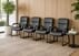 Black Top Grain Leather Guest Chair with Padded Arms