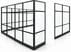 12' x 12' x 7'H Clear Glass Modular Office w/ Black Frame - Add-On Office