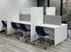 6' White Small Office 2-Person Desk with Mobile Divider and Tackable Privacy Panel
