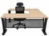 Beaumont Oak Steel V-Leg Rectangular Front U-Shaped Desk