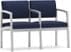 Lenox Steel 2-Seat Sofa w/Center Arm in Standard Fabric/Vinyl