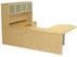 Maple Peninsula U-Shaped Workstation with Hutch