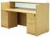 Maple Rectangular Reception Desk w/Frosted Glass Panel