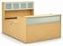 Maple U-Shaped Reception Desk w/Frosted Glass Panel & Hutch