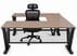 Urban Walnut Steel V-Leg Rectangular Front U-Shaped Desk