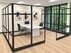 12' x 15' x 7'H Clear Glass Modular Conference Room w/ Black Frame