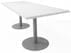 8' x 4' White Disc Base Table with 6 Gray Mesh Back Chairs Set