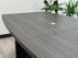 8' Charcoal Boat-Shaped Conference Table w/6 Black and Charcoal Leather Chairs