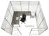 8' x 8' x 7'H White Laminate Modular Office with Clear Glass Front - Starter Cubicle