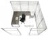 8' x 8' x 7'H White Laminate Modular Office with Clear Glass Front - Add-On Cubicle