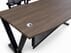Columbia Walnut Steel V-Leg Bow Front U-Shaped Desk with Hutch