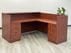 L-Shaped Cherry Laminate Reception Desk w/Drawers