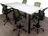 Standing Height Conference Tables w/Square Black Legs & White, Mocha, Maple, Black or Charcoal Top - 8' Length- See Other Sizes