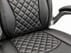 Black Top Grain Leather Desk Chair with Flip Up Arms & Height Adjustable Headrest