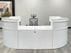 U-Shaped Curved Glass Top Reception Desk