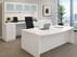 White Adjustable Height Manager's L-Shaped Desk
