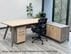 8'W Contrasts Rustic Executive L-Desk with Storage