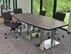 8' x 4' Boat Shape Conference Table with Chrome Steel Bases - Other Sizes Available
