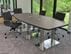 8' x 4' Boat Shape Conference Table with Chrome Steel Bases - Other Sizes Available