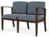 Amherst Wood Frame 2 Seat Sofa  in Upgrade Fabric or Healthcare Vinyl